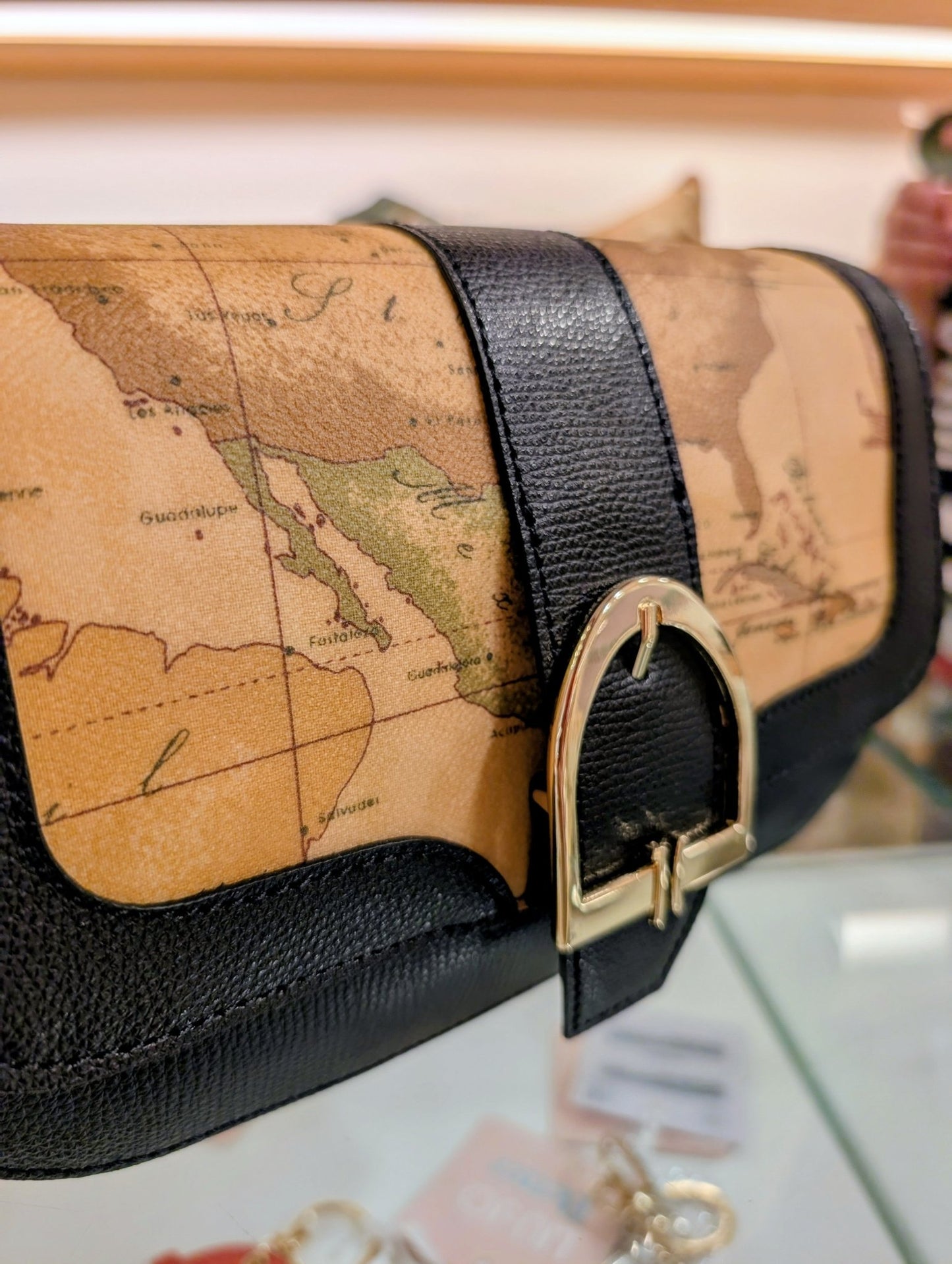 Borsa a spalla e tracolla Alviero Martini 1A Classe LD66 G611 0001 – Valley Geo, Geo e dettagli in pelle nera - Veronica Borse e Accessori