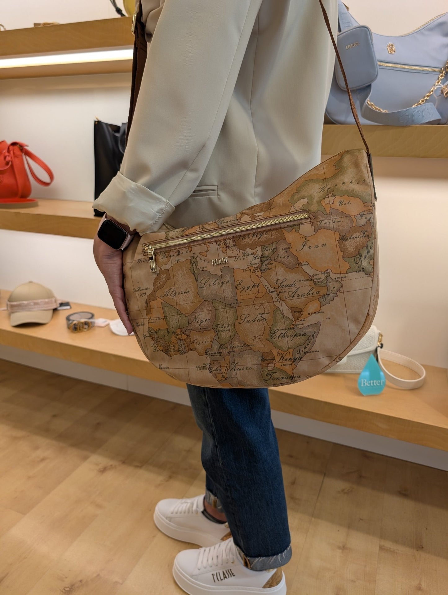 Borsa a tracolla grande Alviero Martini 1A Classe LD36 S578 0609 – Heritage, Verde Muschio e pelle castagna - Veronica Borse e Accessori