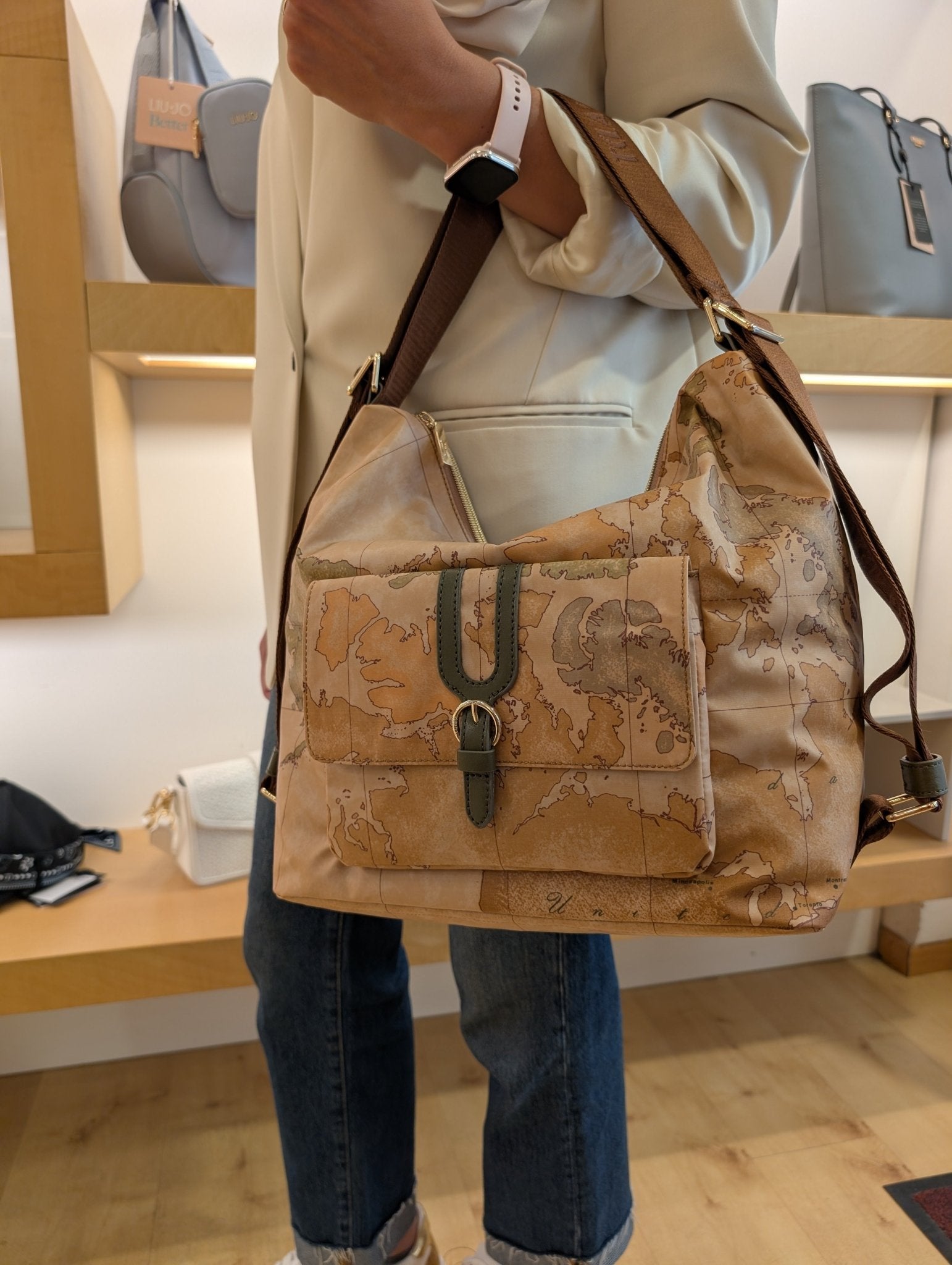 Sottospalla Alviero Martini 1A Classe LD35 S578 0609 – doppia portabilità Geo Verde Muschio - Veronica Borse e Accessori