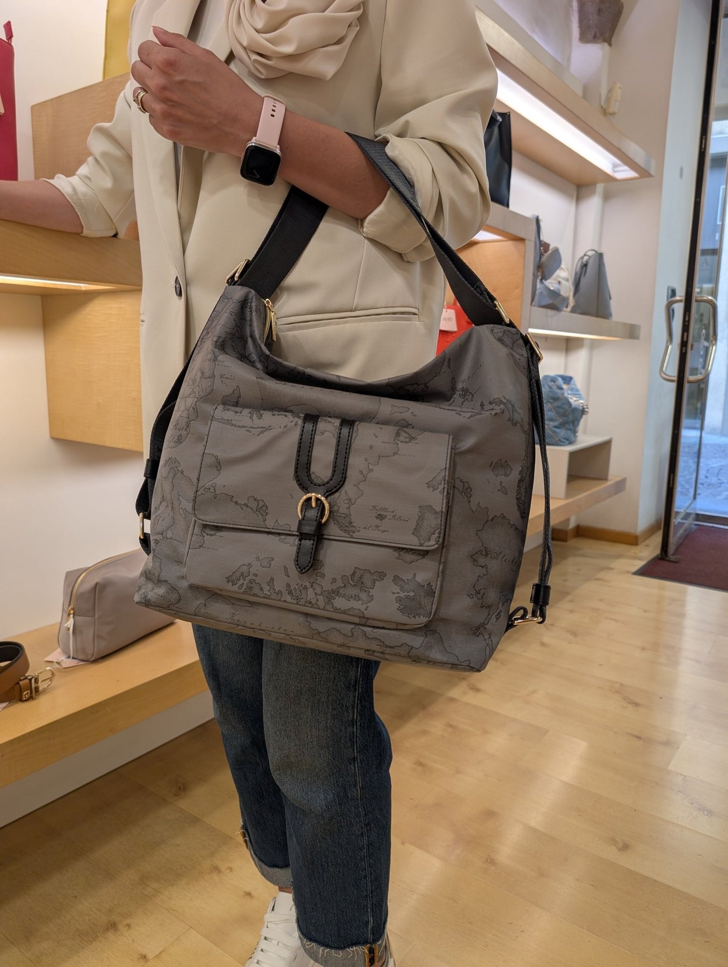 Sottospalla Alviero Martini 1A Classe LD35 9449 0030 Highland Soft – Dual Wear Grigio Scuro - Veronica Borse e Accessori